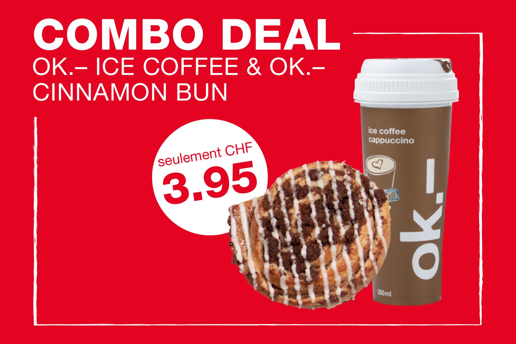 Café glacé associé à une brioche à la cannelle !