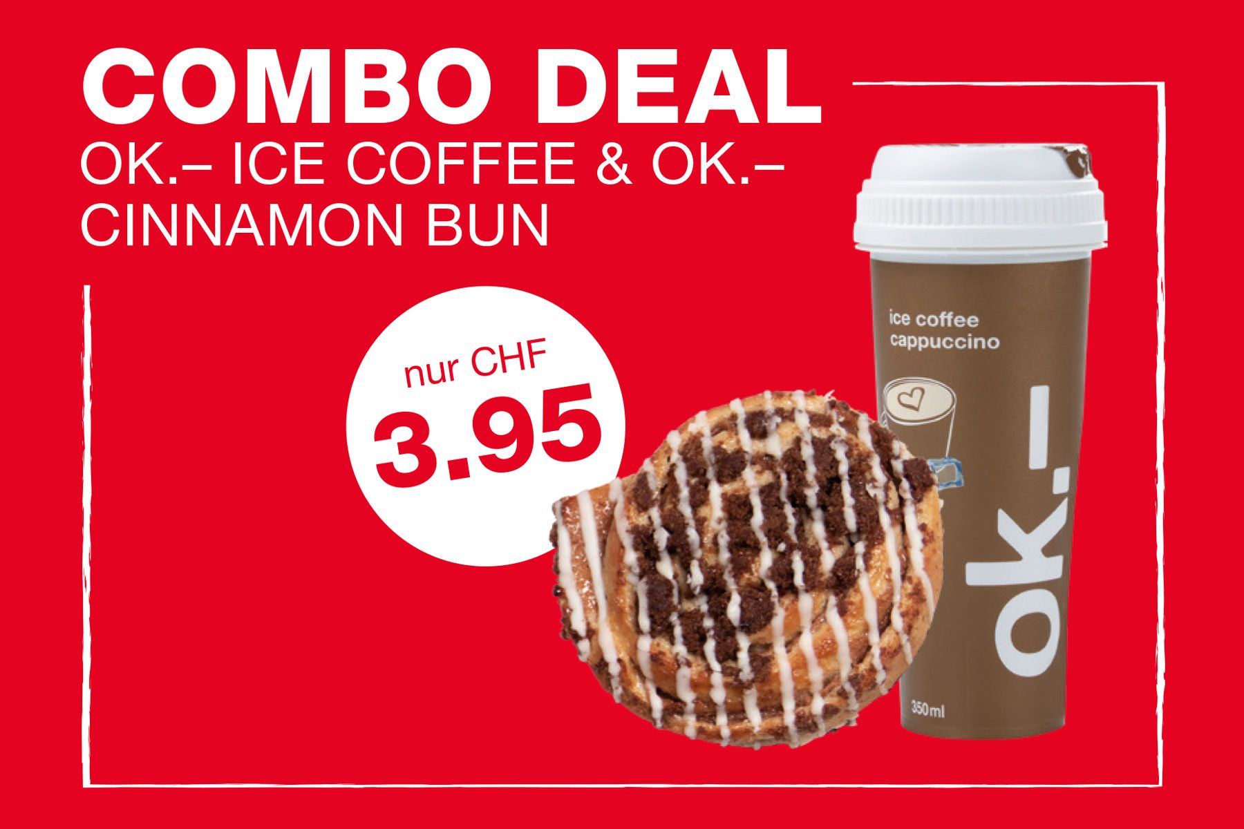 Ice coffee mit der Zimtschnecke kombiniert!