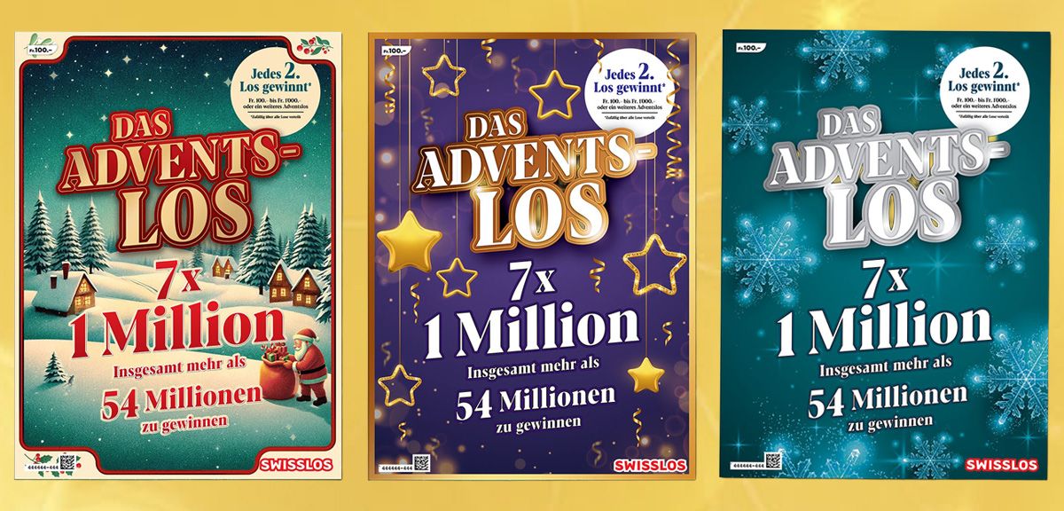 adventslos - in drei festlichen designs